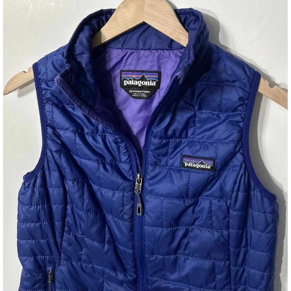 Patagonia Nano Puff Blue Puffer Vest Jacket‎ Full Zip Primaloft Women's XS 84246